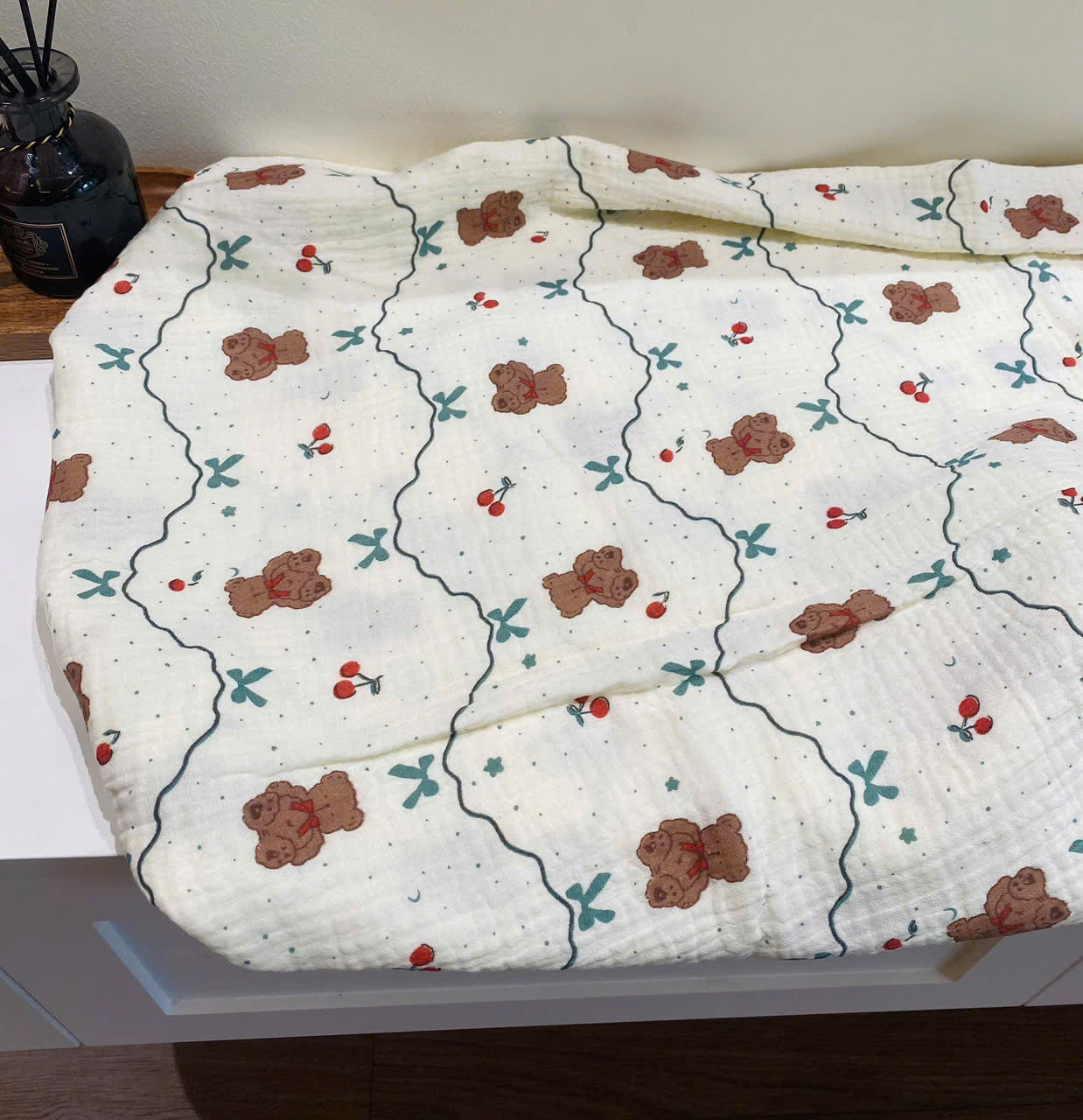 Khăn mặt muslin, khăn tắm muslin họa tiết xinh xắn cho bé giá rẻ