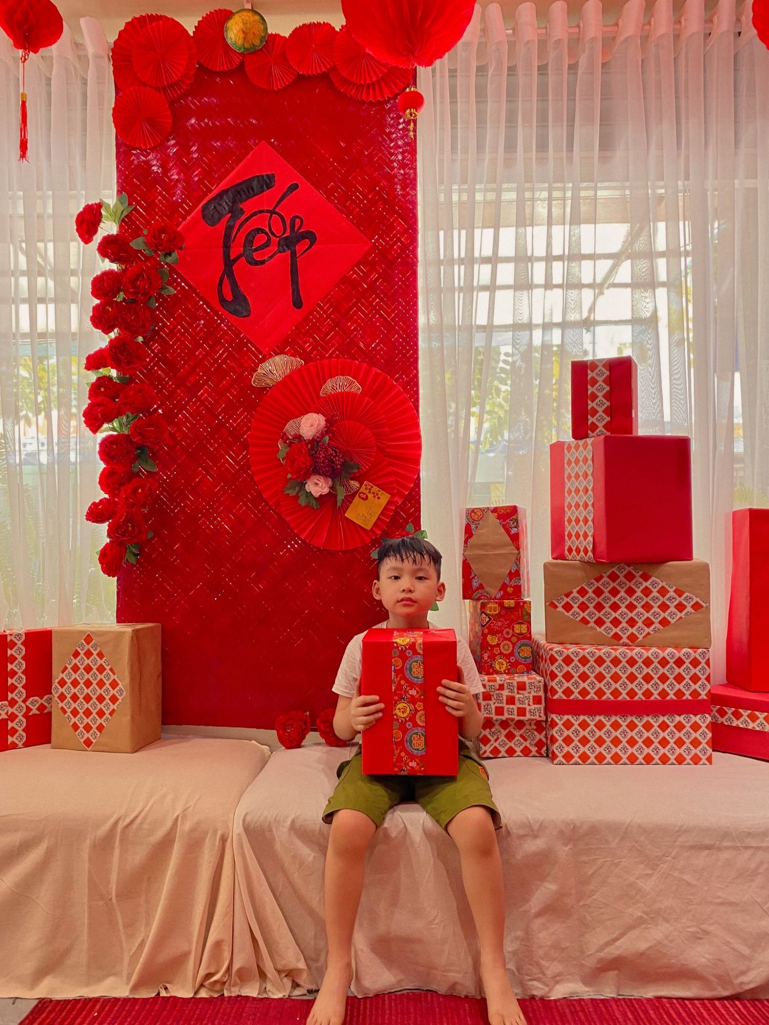 JESMARY – Màn Vải Trang Trí Tết Dùng Cho Gian Hàng, Booth & Sự Kiện Xuân