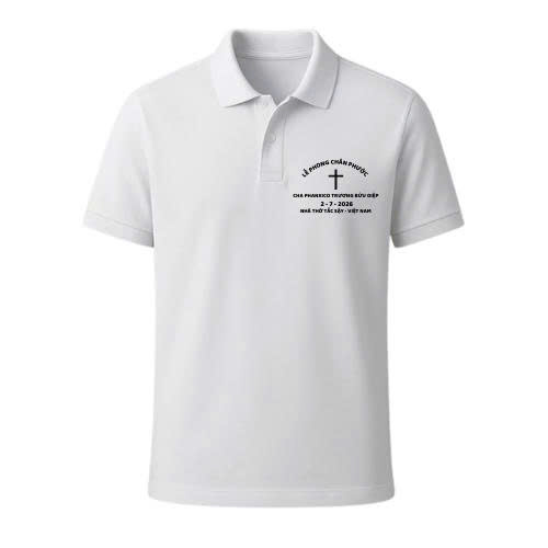 JESMARY – Gia Công Áo Đồng Phục Công Giáo Lễ Phong Thánh Cha Phanxicô Trương Bửu Diệp: In Chuyển Nhiệt & Thêu Vi Tính Chuyên Nghiệp