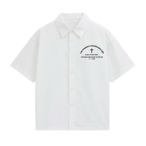 JESMARY – Xưởng Sản Xuất Áo Polo Công Giáo In Logo Đẹp Cho Đại Lễ Phong Thánh Cha Phanxicô Trương Bửu Diệp