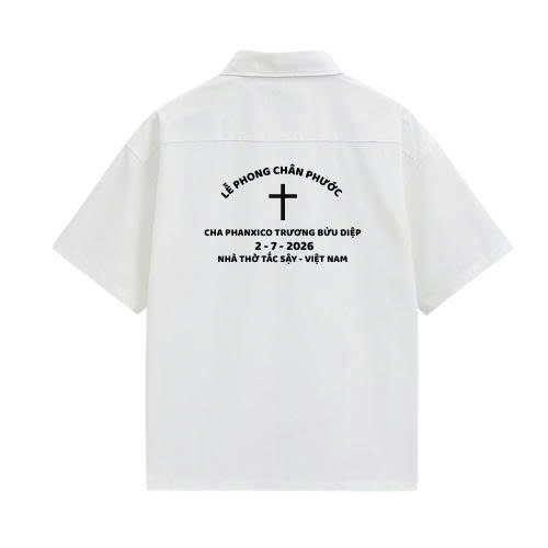 JESMARY – Cung Cấp Mẫu Áo Đồng Phục In Thêu Công Giáo Cho Ngày Lễ Phong Thánh Cha Phanxicô Trương Bửu Diệp