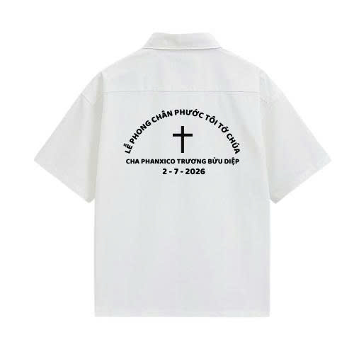 JESMARY – Mẫu Áo Đồng Phục Hành Hương Phong Thánh Cha Phanxicô Trương Bửu Diệp: Mẫu Mã Theo Yêu Cầu