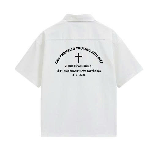JESMARY – Áo Đồng Phục In Hình Cha Phanxicô Trương Bửu Diệp: Chất Liệu Vải Bền Màu, Thoáng Mát
