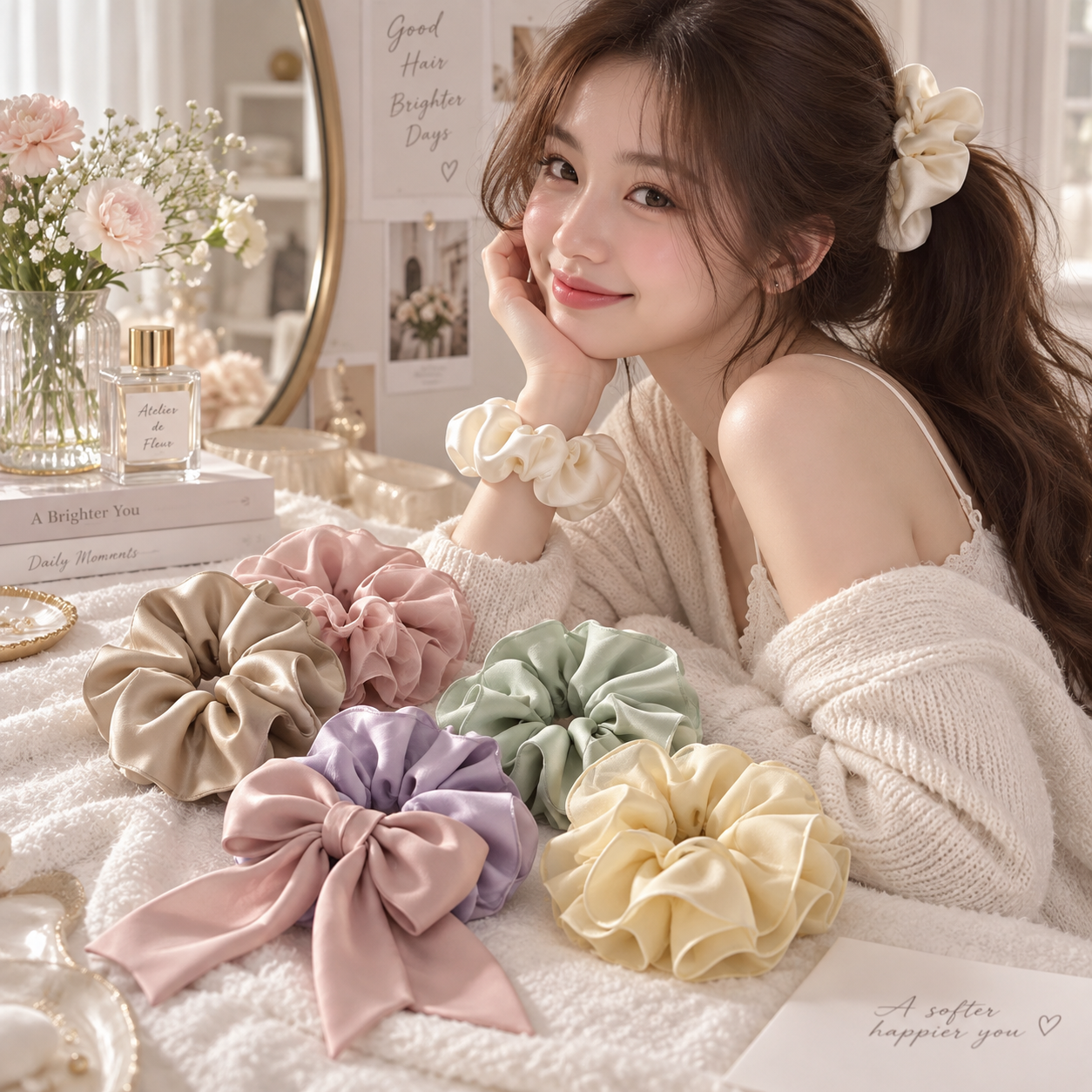 JESMARY – Dây Cột Tóc Scrunchies Bản To Thời Thượng: Quà Tặng Ngọt Ngào Dành Cho Nàng
