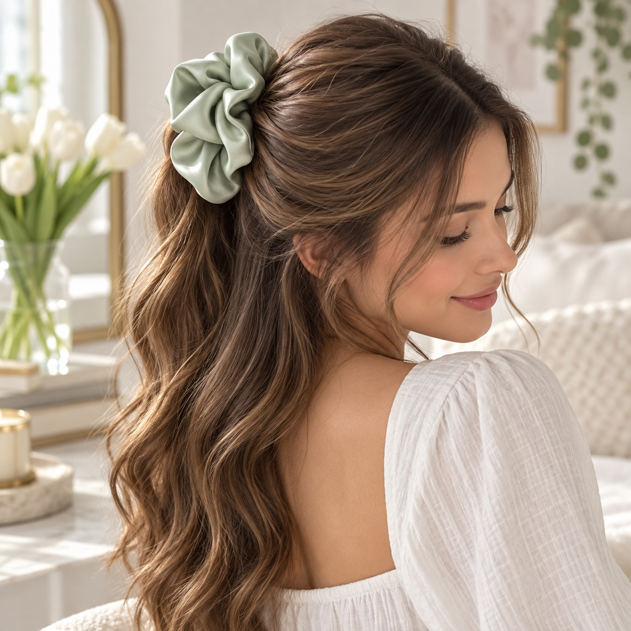 JESMARY – Dây Cột Tóc Vải Nhung Mềm Mịn Món Quà Êm Ái Yêu Chiều Từng Lọn Tóc