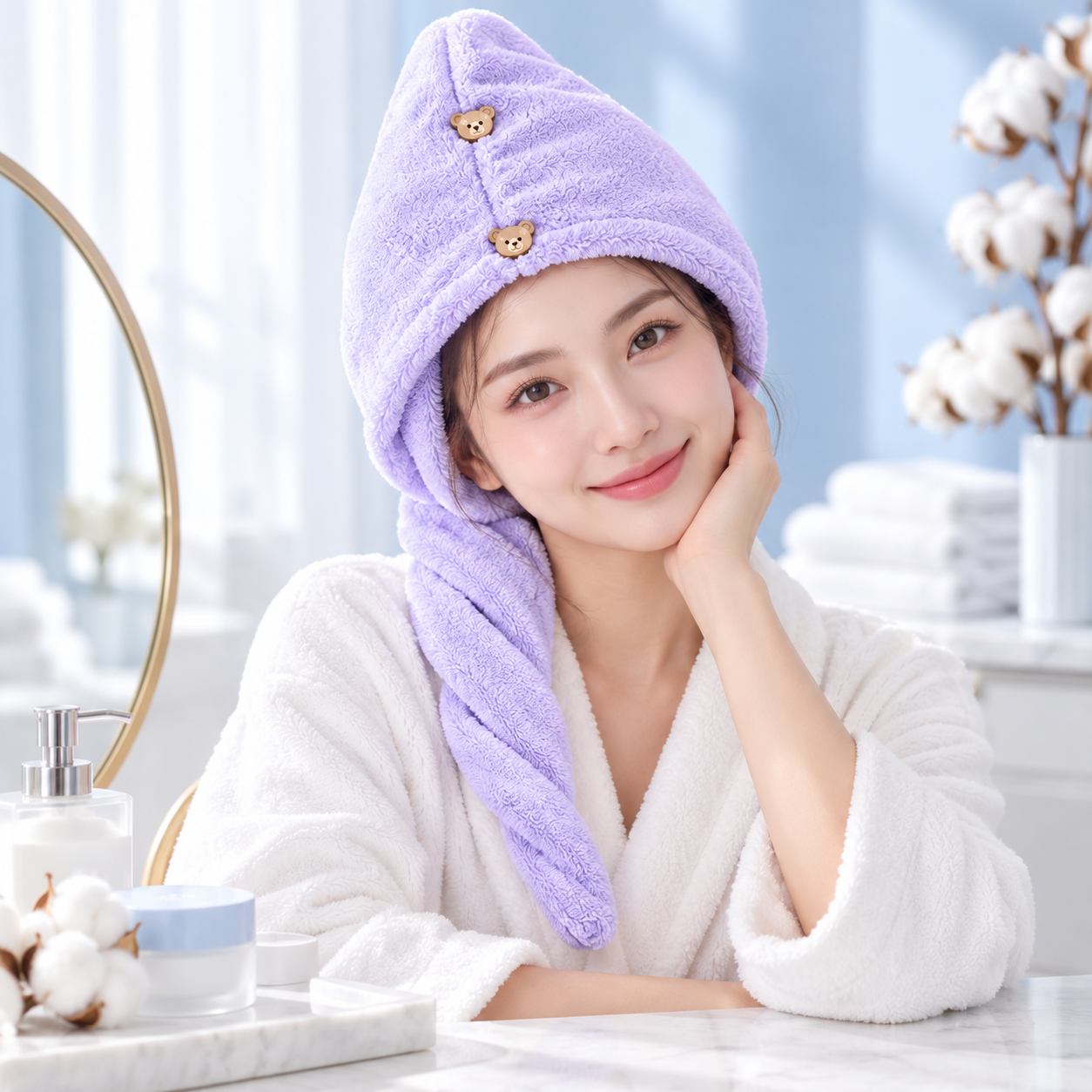 JESMARY – Khăn Ủ Đầu Thêu Logo Theo Yêu Cầu Cho Spa Và Doanh Nghiệp
