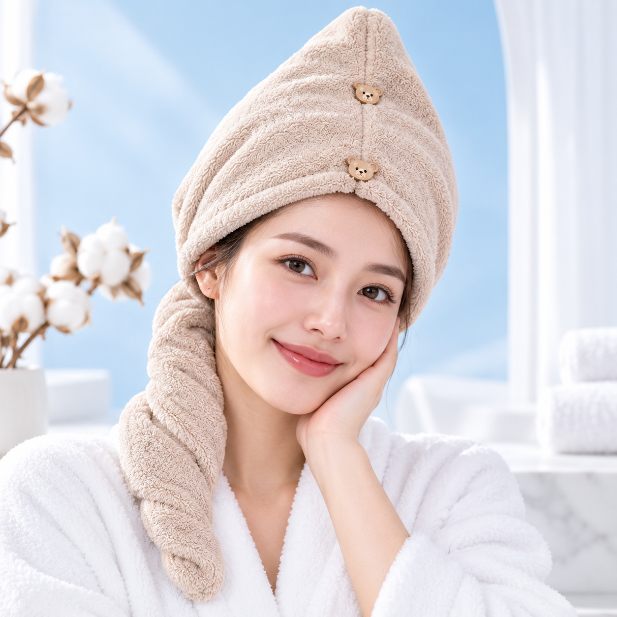 JESMARY – Khăn Ủ Đầu Thấm Hút Tốt, Êm Dịu Cho Mái Tóc Sau Khi Gội