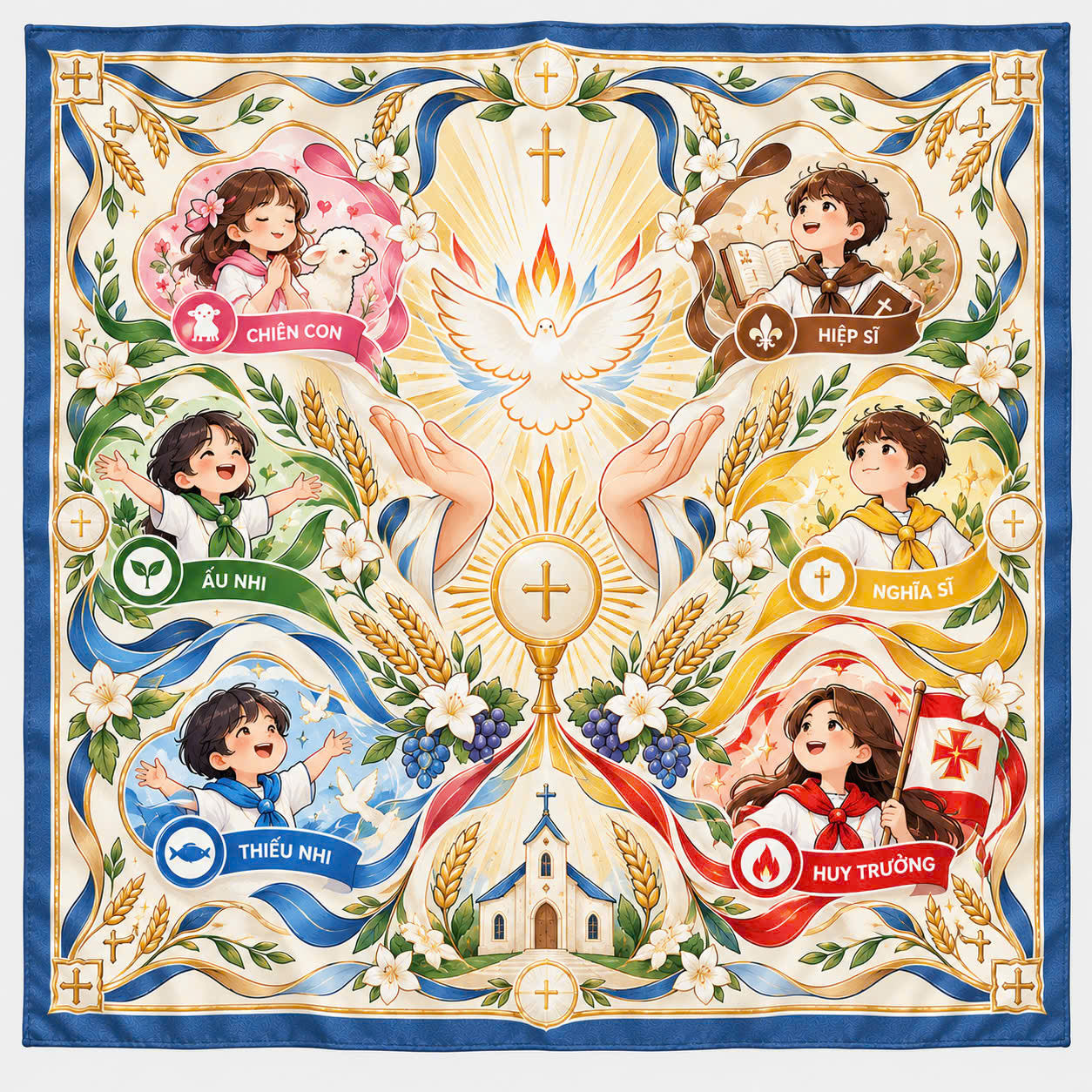 JESMARY -  Xưởng May & In Khăn Bandana Giới Trẻ Công Giáo Cho Ca Đoàn & Ban Mục Vụ Tông Đồ