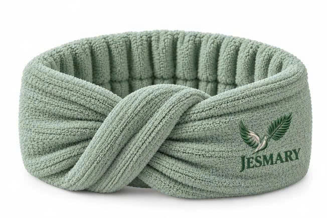 JESMARY - Xưởng Dệt & May Băng Đô Cột Tóc Bản Rộng Tự Thắt Nơ Dành Cho Spa & Tiệm Nail (Tie-Front Spa Headband)